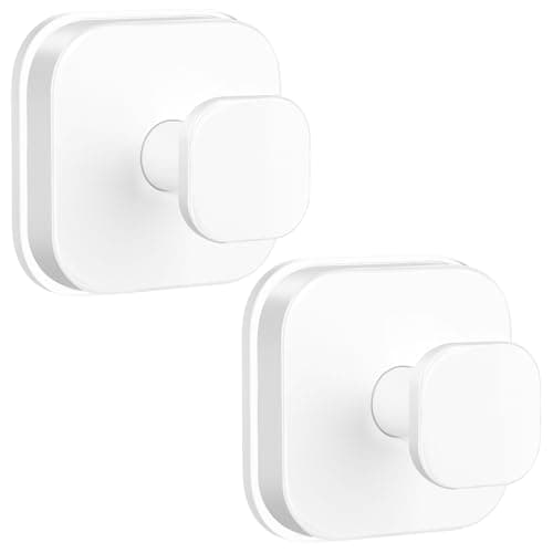 BKV Suction Cup Hooks for Shower,Heavy Duty Shower Hooks for Bathroom Wall,Glass Windows,Smooth Doors to Hang Towels,Robes,Coat,Reusable Suction Cup Wreath Hanger for Christmas Wreaths-White(2 Pack) - Image 1