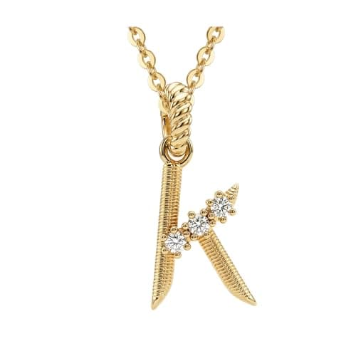 WEARON Initial Necklace for Women, 14K Gold Plated Dainty A-Z Letter Pendant with 3 CZ Sparkling, Removable Charm Pendant, Adjustable 16"+2" Chain, Personalized Name Necklace, Trendy Jewelry Gift - Image 1