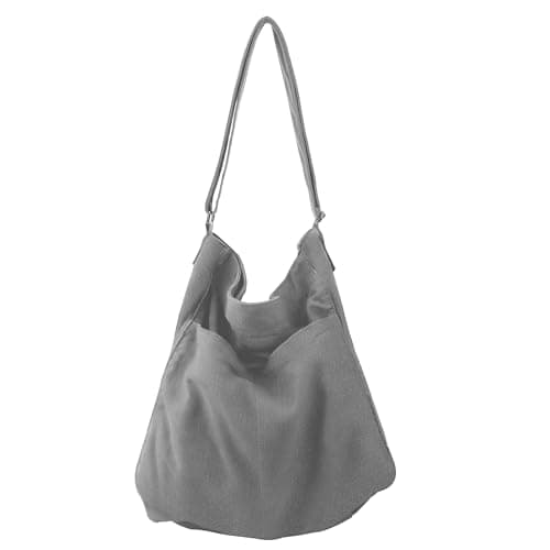 GEMIU Large Canvas Hobo Bags with Zipper Crossbody Tote Bag for Women Grey - Image 1