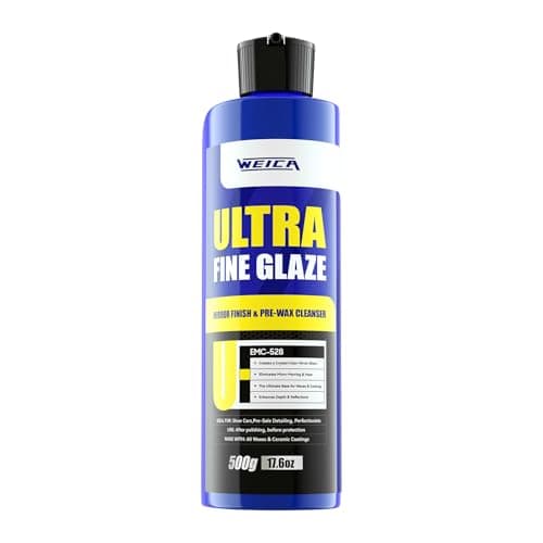 WEICA Ultra Fine Glaze - 17.6 Bottle Polish for Mirror Shine & Pre-Wax Cleanser - Jewel-Like Finish for Automotive Paint - Apply by DA Polisher or Hand - All Painted Surfaces