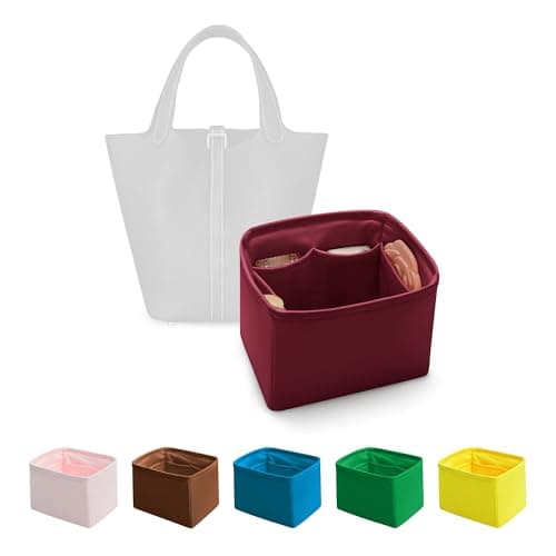 KINGS IN BAG Satin Purse Organizer for Picotin 18, Rouge H