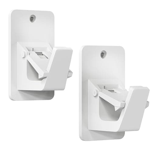 No Drill Curtain Rod Brackets, Universal Curtain Rod Holder, 2 Pack Self Adhesive Curtain Rod Bracket Heavy Duty 30 LB, Nail Free Curtain Rod Bracket for Bathroom, Bedroom, Livingroom, Kitchen, White - Image 1