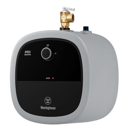 Westinghouse 2.5 Gallon Electric Mini Tank Water Heater, 120V, 1440W Instant Hot Water for Point-of-Use, Compact Under Sink & RV Design, Easy Wall/Floor Mount, CSA Listed (Gray) - Image 1