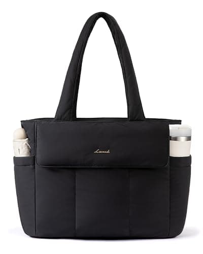 LOVEVOOK Laptop Bag for Women, 17.3 Inch Puffer Multiple Pockets Work Tote Bags Large Computer Bag Purse for Teacher Nurse, Quilted Lightweight Casual Shoulder Bag for Travel, Daily - Image 1