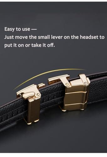 VANNANBA Letter M Belt for Men，Luxury Stylish Designer Belts with M Buckle Gold Black - Thumbnail 3