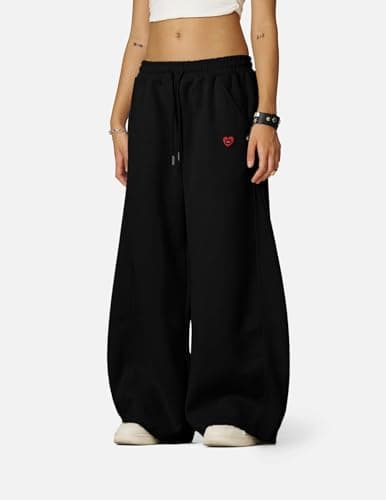 Aelfric Eden Super Baggy Barrel Sweatpants Y2K Wide Leg Pants Elastic Unisex Casual Loose Joggers Lantern Streetwear Trouser Black L - Thumbnail 5