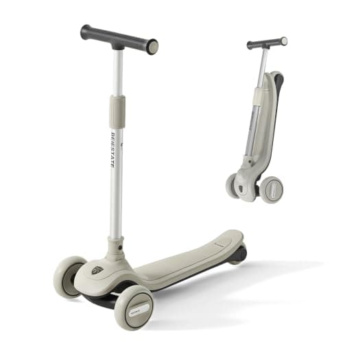 BEIESTATE 3 Wheel Scooter for Kids Ages 3-18, Up to 220 Lbs, Kids Scooter with Adjustable Lean-To-Steer Switch, Foldable, Lightweight, Wide Anti-Slip Deck, Adjustable Height Handlebar, Light-Up Wheels