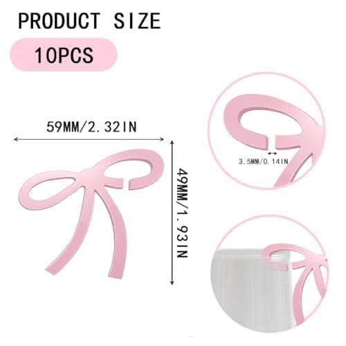 20 Pcs Bow Wine Glass Markers Cat Drink Charms, Pink Bowknot Drink Tag, Coquette Birthday Wedding Bachelorette Tasting Party Decoration - Thumbnail 5