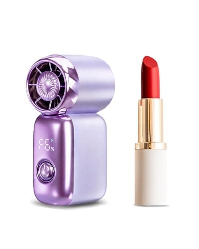 PADONISE Mini Handheld Fan, 20000 RPM Portable Personal Fan with LED Display & Adjustable Air Duct, 6 Speed USB Rechargeable Small Fan for Travel, Makeup, Eyelash, Beach, Women Girls - Thumbnail 2