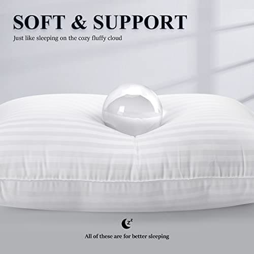 COZSINOOR Bed Pillows for Sleeping Queen Size - Hotel Quality Set of 2 - Breathable Cooling Down Alternative Microfiber Filled for Back, Stomach, Side Sleepers Skin-Friendly - Thumbnail 3