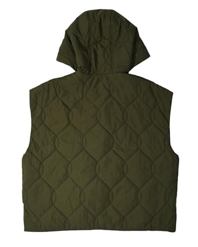 OctMoon Women's Hooded Puffer Vest – Lightweight Zip Up Sleeveless Jacket – Warm Padded Winter Vests for Women with Pockets – Oversized Casual Outerwear - Olive green - Thumbnail 4