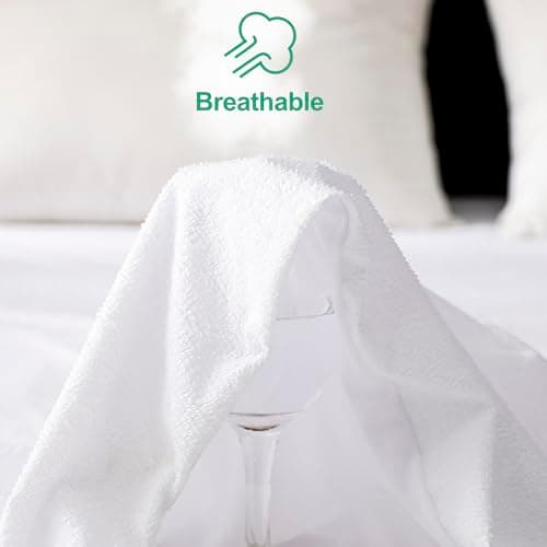 Full Size Waterproof Mattress Cover, Premium Terry Top Mattress Cover, Breathable, Noiseless, Cooing & Machine-Washable Bed Cover with 21" Deep Pocket - Thumbnail 4