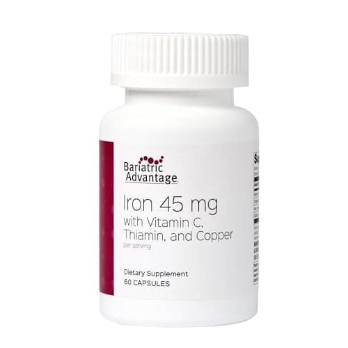 Bariatric Advantage Iron 45 mg with Vitamin C, Thiamin & Copper - Increased Absorption and Utilization - Easily Digestible for Bariatric Patients - 60 Count - Image 1