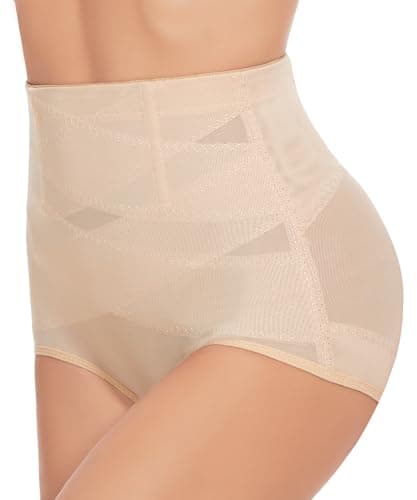 GYDEK Tummy Control Shapewear Panties for Women High Waisted Body Shaper Underwear Girdle Panty Seamless Shapewear Beige - Image 1