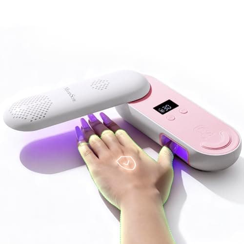 MelodySusie Compact Cordless UV Nail Lamp, P-PLUS20F with Innovative Rotatable Panel & UV Protection Design, Rechargeable UV Light Cures All Gels, Especially Rhinestone Glue & Liner Gel Polish Pink - Image 1