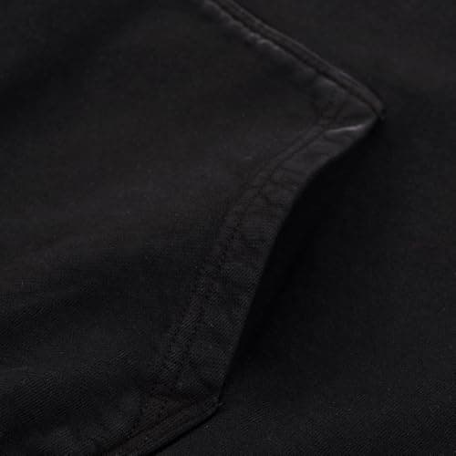 BLECIDENS Mens Oversized Acid Wash Hoodie Sweatshirt for Unisex,Heavyweight Vintage Cotton Pullover Streetwear Black - Thumbnail 6