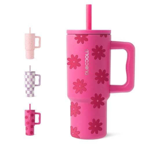 DLOCCOLD Kids 24 oz Tumbler with Handle and Silicone Straw Lid, Leakproof Insulated Tumbler with Spill Resistant Lid, Reusable Stainless Steel Tumbler Mug for Kid Boy Girl, Cupholder Friendly BPA Free