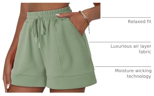 Dokotoo Shorts for Women High Waisted Summer Casual Flowy Short with Pocketed Resort Wear Beach Cruise Outfits for Women 2025 Cute Trendy Womens Clothes Fashion Green Large - Thumbnail 4