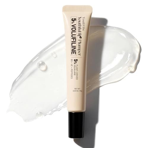 YouthVibe 5% Volufiline Lip Serum & Gloss, Hydrating Lip Care with Shea Butter, Collagen, Peptide & PDRN - Fuller-Looking Lips Over Time, No Burning or Tingling, Non-Sticky Essence - Clear - Image 1