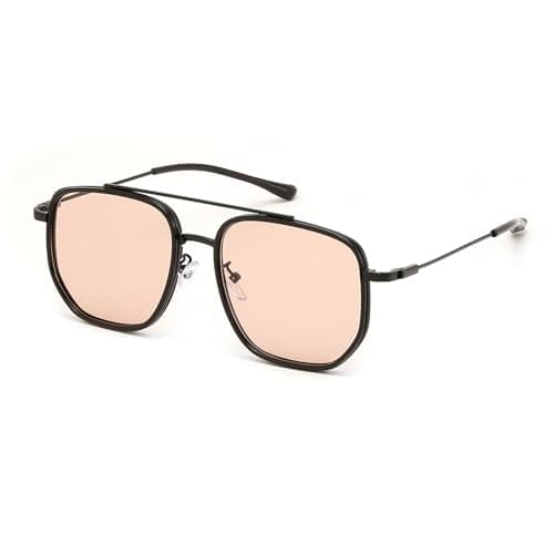 FEISEDY Retro Aviator Sunglasses for Women Men Vintage Classic Square Metal Frame Sun Glasses Trendy Shades B0371 - Image 1