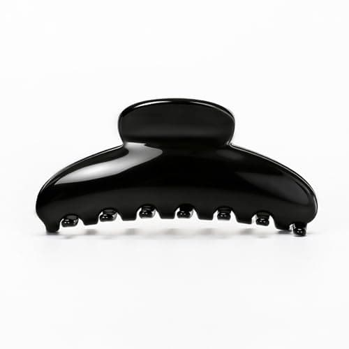 Lovime 4.3 Inch Large Claw Clip for Thin Hair & Thick Half Ups, Cute Acetate French Hair Clips for Women, Non-Slip Secure Updos & Chic Daily Styles, Black - Image 1