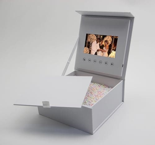 5-Inch IPS Screen Video Gift Box - White Paper Magnetic Lid Design - Personalized Greeting Card Box with Auto-Play LCD Screen - High-Tech Custom Gift Packaging for Unique Gifting - Thumbnail 6