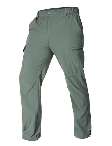 MOURCE Lightweight Hiking Pants Men - Waterproof Mens Quick Dry Cargo Pants for Outdoor Travel Golf, Sage Green - Image 1
