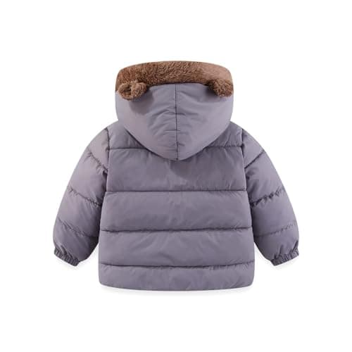 JiAmy Baby Winter Fleece Coat Kids Boys Jacket Outwear Girls Padded Clothes Grey 5-6 Years - Thumbnail 5