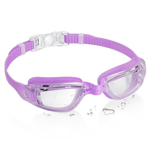 Aegend Swim Goggles, Swimming Goggles No Leaking Full Protection Adult Men Women Youth-Clear Purple