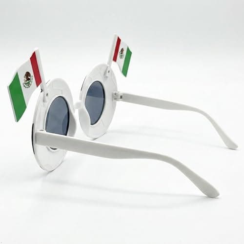 Soccer Sunglasses Soccer Party Favors,Sports Theme Party Decorations,Birthday,2026 International Sports Game Photo Booth Props Novelty Sunglasses with Mexico Flag, Funny Sports Fan Eyewear, 2 Pack - Thumbnail 4