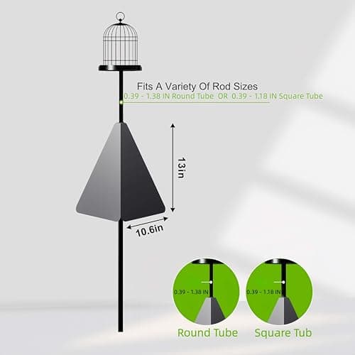 Squirrel Baffle with Dual Defense for Bird Feeder Poles, Bird Food House Guard for Shepherd Hook,Metal Squirrel Baffle Raccoon Stopper Rust-Proof and Bite-Proof Heavy Duty Carbon Steel - Thumbnail 2