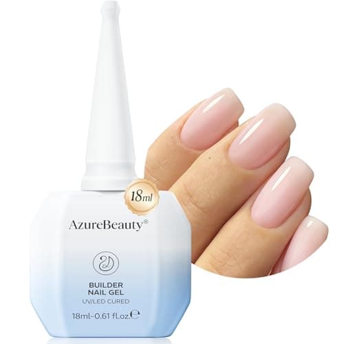 AZUREBEAUTY Builder Gel for Nails, 18ml 7-in-1 Nude Pink Builder Gel,Beginner Friendly, 30-Day Nail Strengthener Extension Glue, For Home Salon DIY & Gifts