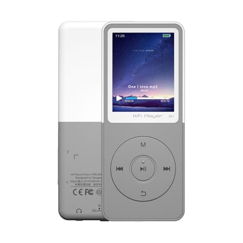 Tengsen Mp3 Player with Bluetooth,Music Player,Fm Radio,Video,Recording,Photo View,E-Book,HiFi Sound,Long Time Play,1.8" HD Screen Portable Mp3 Player with Sd Card Slot(Grey 68GB)