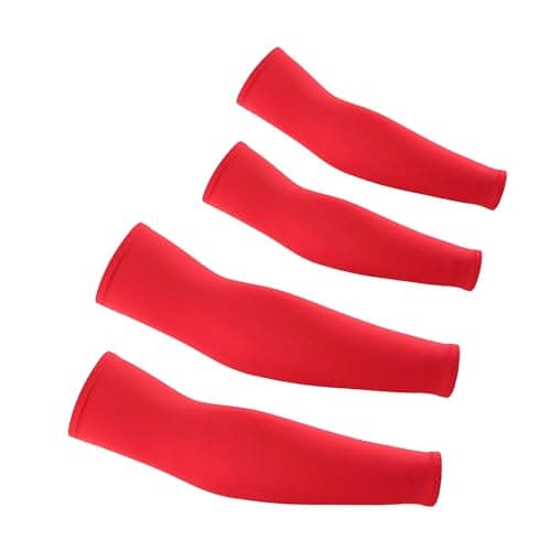 Arm Sleeves for Men and Women & UV Protection Cooling Baseball Arm Sleeves (Red* 2packs) - Image 1