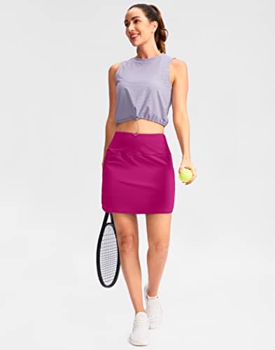 G Gradual High Waisted Golf Skirts for Women Tennis Skirt Zipper Pockets Skorts for Woman Athletic Workout Casual (Rose. XS) - Thumbnail 6