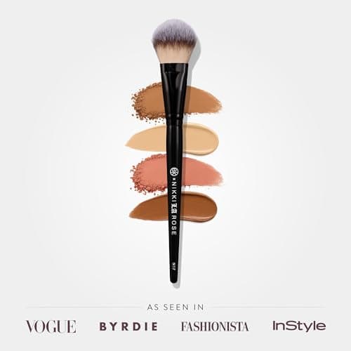 BK BEAUTY - NIKKI LA ROSE N17 MULTI-PRO FACE BRUSH – Dual-Sided Paddle Brush for Face Application, Liquid, Powder Blending - Bronzer, Contour, Blush, Foundation - Thumbnail 2