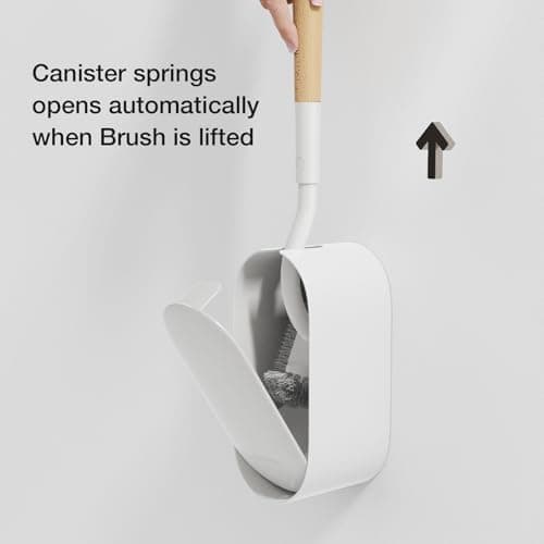 Toilet Cleaner Brush, Diveotree Toilet Brush and Holder for Dead Corner Cleaning, Wall Mounted Toilet Bowl Brush for Bathroom Decor, Toilet Scrubber Brush for Home/Hotel (White, Round-1pack) - Thumbnail 4