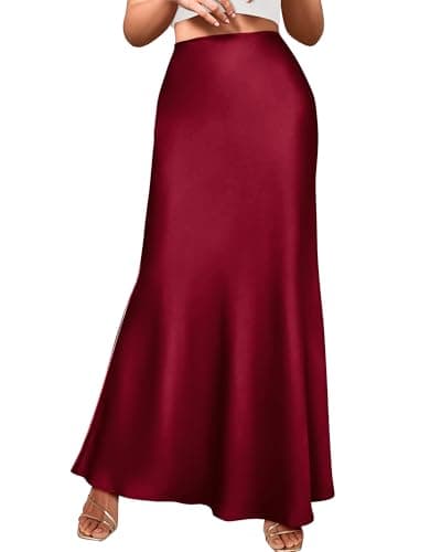 BTFBM Skirts for Women Summer 2026 Business Casual Outfits High Waist Cocktail Party Wedding Mermaid Spring Maxi Skirt(Wine Red, Small) - Image 1