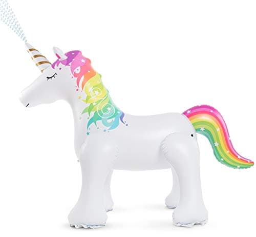 Jasonwell Unicorn Sprinkler Inflatable Water Sprinklers Outdoor Water Toys Inflatable Ginormous Unicorn Toys Yard Sprinkler for Kids (L) - Image 1