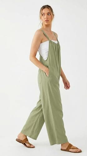 GAMISS One Piece Jumpsuits for Women Casual Overalls Summer Rompers Trendy Jumpers Outfits Travel Clothes Sage Green XL - Thumbnail 3