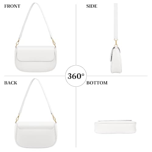 Purse for Women with 2 Removable Straps, Tote Handbag Shoulder Bag, Magnetic Snap & Zipper Closure - Thumbnail 3