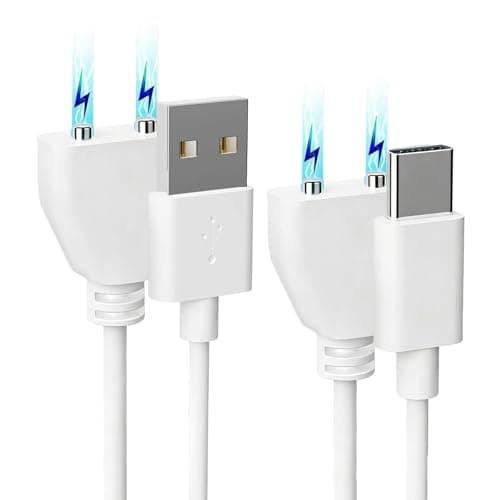 Rlissfiose 2Pack 6mm Magnetic Replacement Charger Cable with 2 Dots, 2.65ft(80cm) USB-A & USB-C Charging Port Set to Magnetic Cord for Rose Charger Toys,Massagers, Cleansers Electronics (6MM)