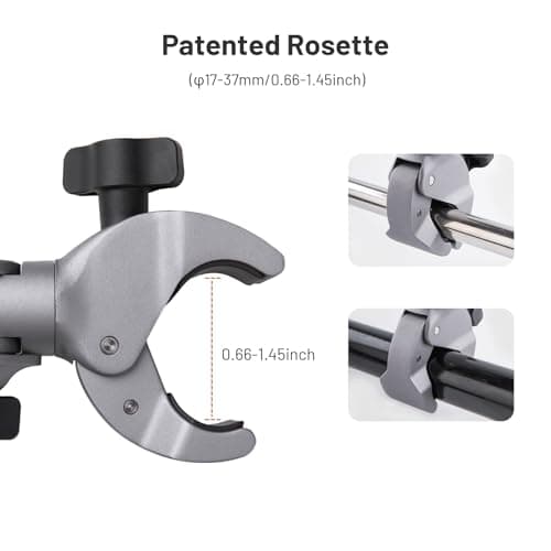 PGYTECH CapLock Super Clamp Mount, Aluminum Alloy Bracket, Crab Heavy Duty Clamp with 1/4" Screw for Gopro 13/12, DJI Osmo 360/Action 6/5 Pro/Pocket 3/Xtra Muse, Insta360 Ace Pro2/X5, Action Camera - Thumbnail 3