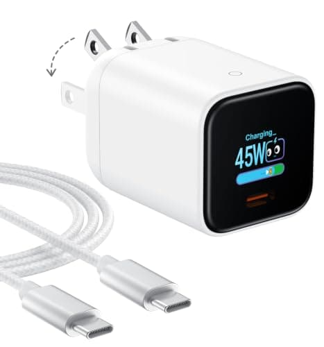 Smart Charging Butler–45W GaN Display Fast Charger with 6.6ft C-to-C Cable