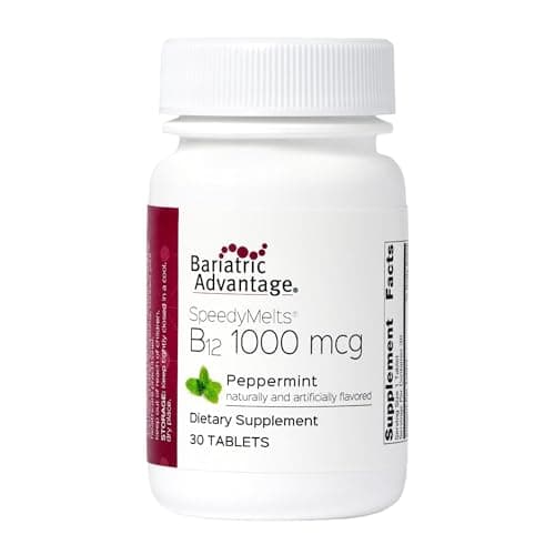 Bariatric Advantage B-12 Speedy Melts, Vitamin B12 1000 mcg Supplement, Fast Melting with 200 mcg of Folic Acid for Nutritional Support - Peppermint, 30 Count - Image 1