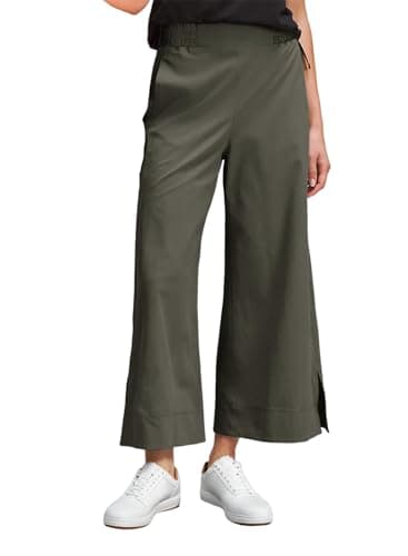 Dokotoo Womens Work Pants Quick Dry High Waist Elastic Stretch Business Casual Pants for Women Solid Wide Leg Split Side Insert Pocket Sport Plus Size Womens Pants Trousers Moss Green - Image 1