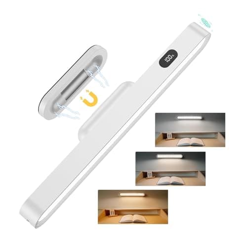 AKSDA Rechargeable Under Cabinet Lighting, 2600mAh Magnetic Mirror Light with Battery Level Display, 3 Color Temperatures Adjustable Dimmable Wireless Closet Lights for Kitchen, Bedside, Counter - Image 1