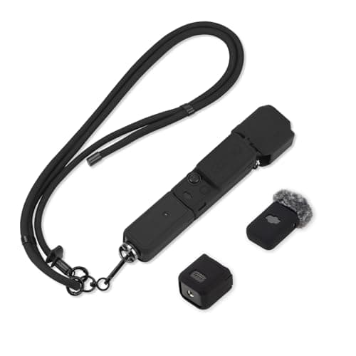 Flymile Pocket 3 Silicone Cover & Lanyard Strap, Protective Case for DJI Osmo/Xtra Muse Accessories(Black) - Image 1
