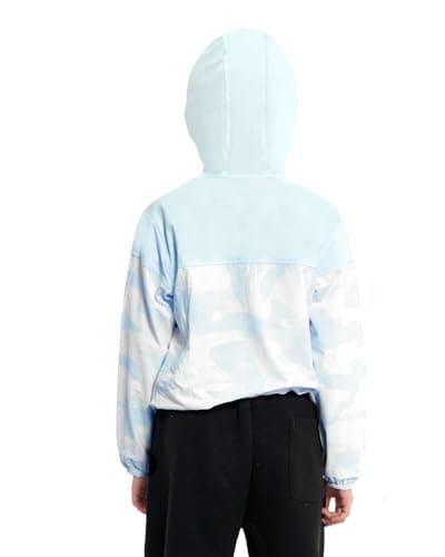 JiAmy Girl's Athletic Hoodie Zip Up Sun Protection Jacket Cooling Camo Shirt for Active Running Outdoor - Thumbnail 5