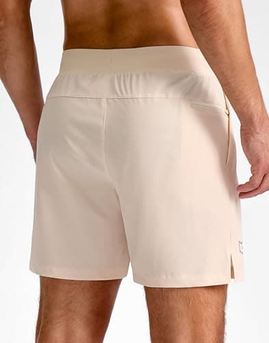 G Gradual Men's Athletic Running Shorts 7"/5"/9" Zipper Pocket Lightweight Workout Gym Quick Dry Shorts Golf Tennis Hiking, 5", Beige, 3X-Large - Thumbnail 2